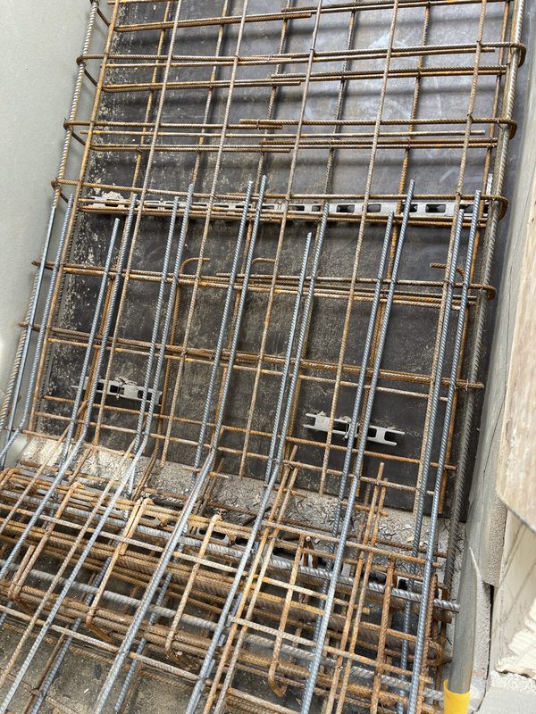 Bewehrung einer Stahlbetontreppe im Einfamilienhaus